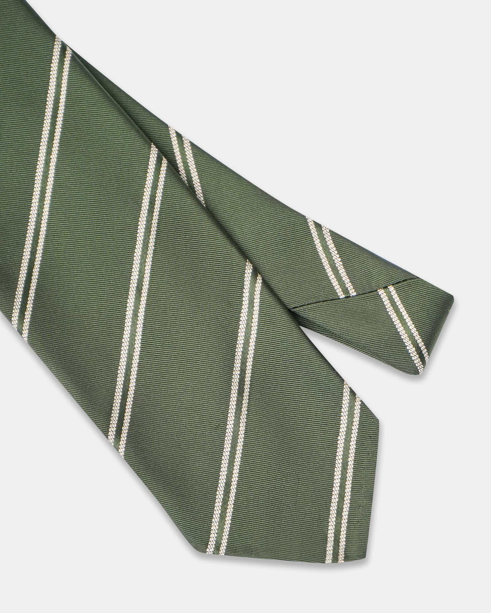 Silk Jacquard Stripe Tie Green