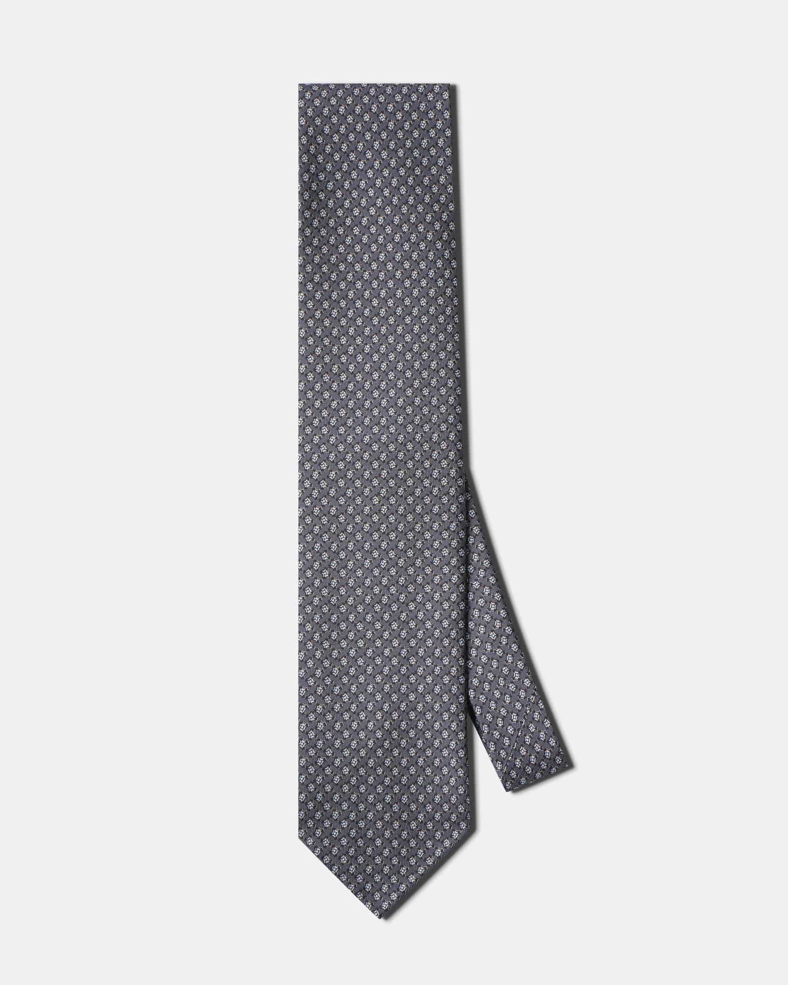 Silk Print Tie Grey