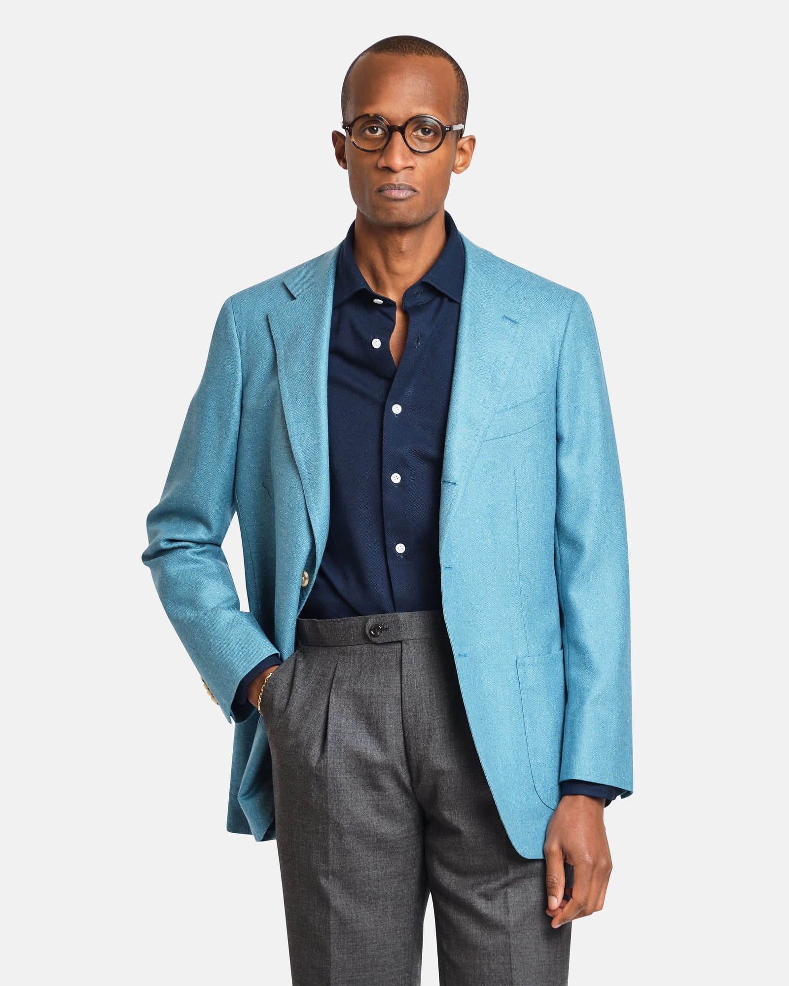 Mod 2 Luxury Wool Silk Jacket Acqua Blue
