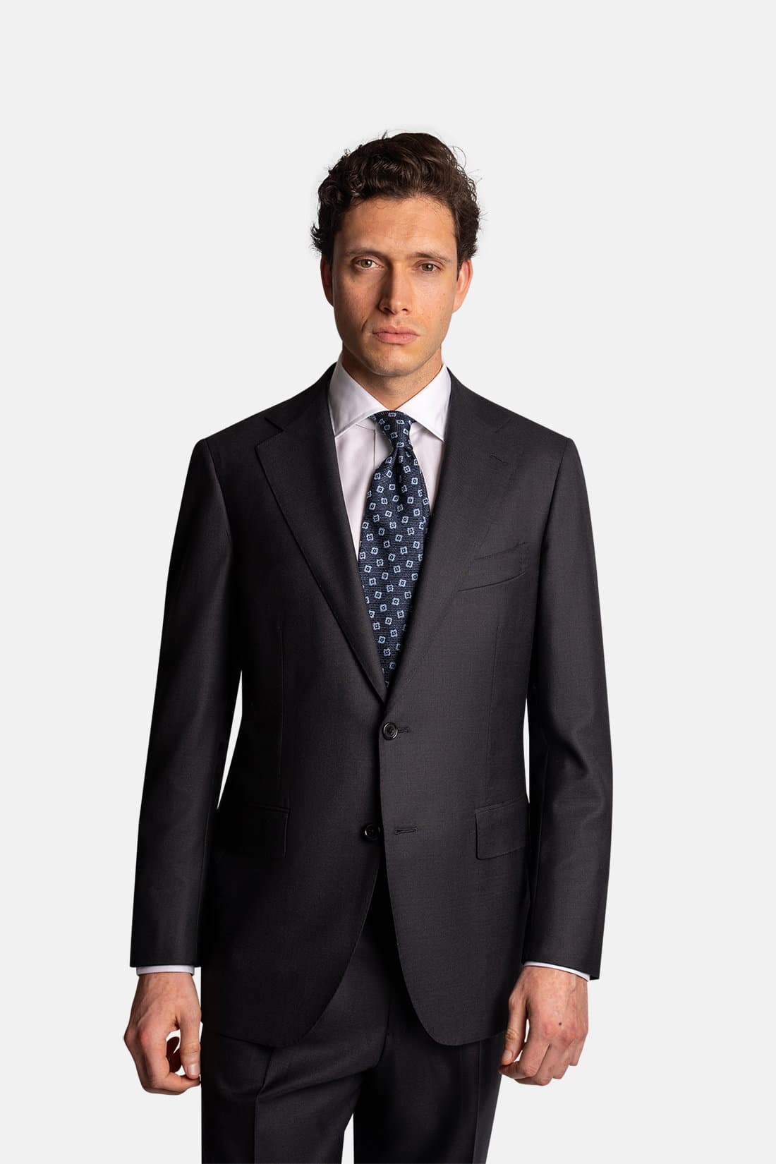 Mod 2 - Single Breasted Cavour Twill Jacket Grey (matching trousers)