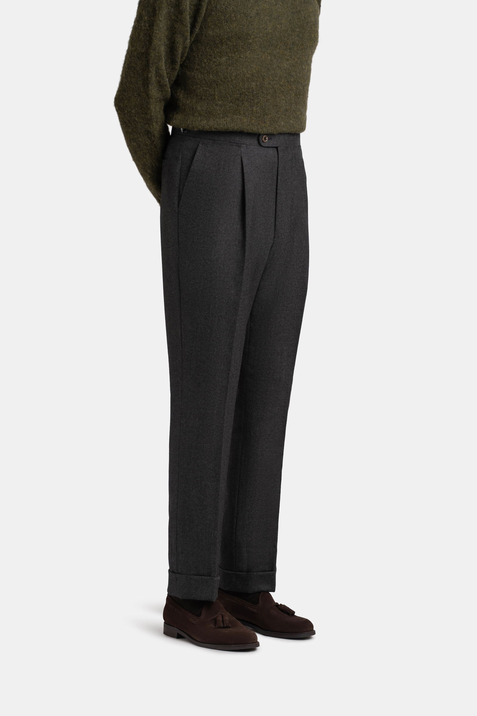 Mod 3 British Flannel Trouser Dark Grey