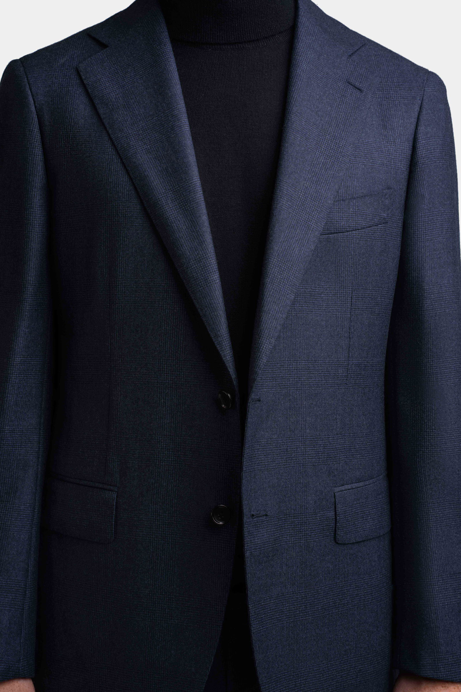 Mod 2 S110 Flannel Glencheck Suit Navy