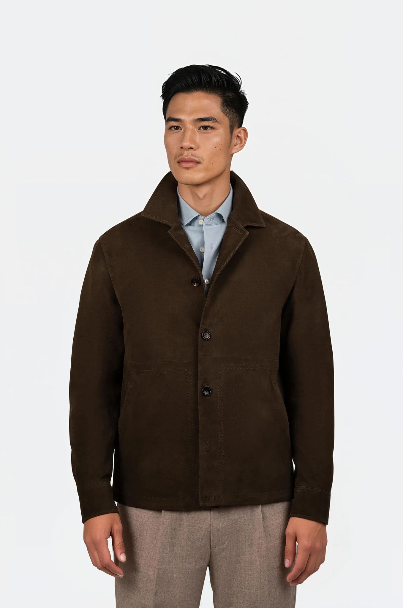 Exclusive Suede Shirt Taupe
