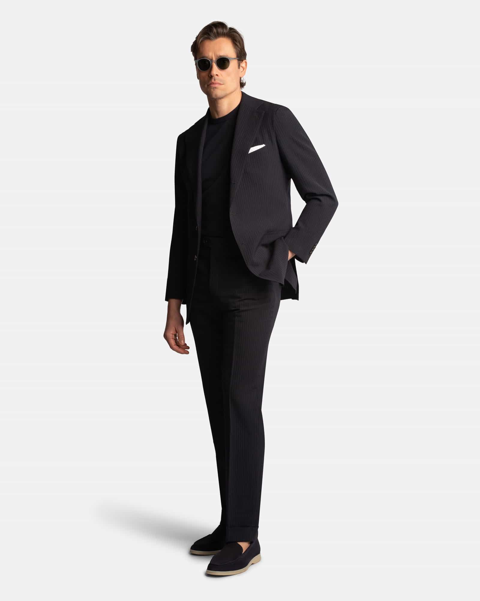 Mod 2 Luxury Seersucker Suit Navy