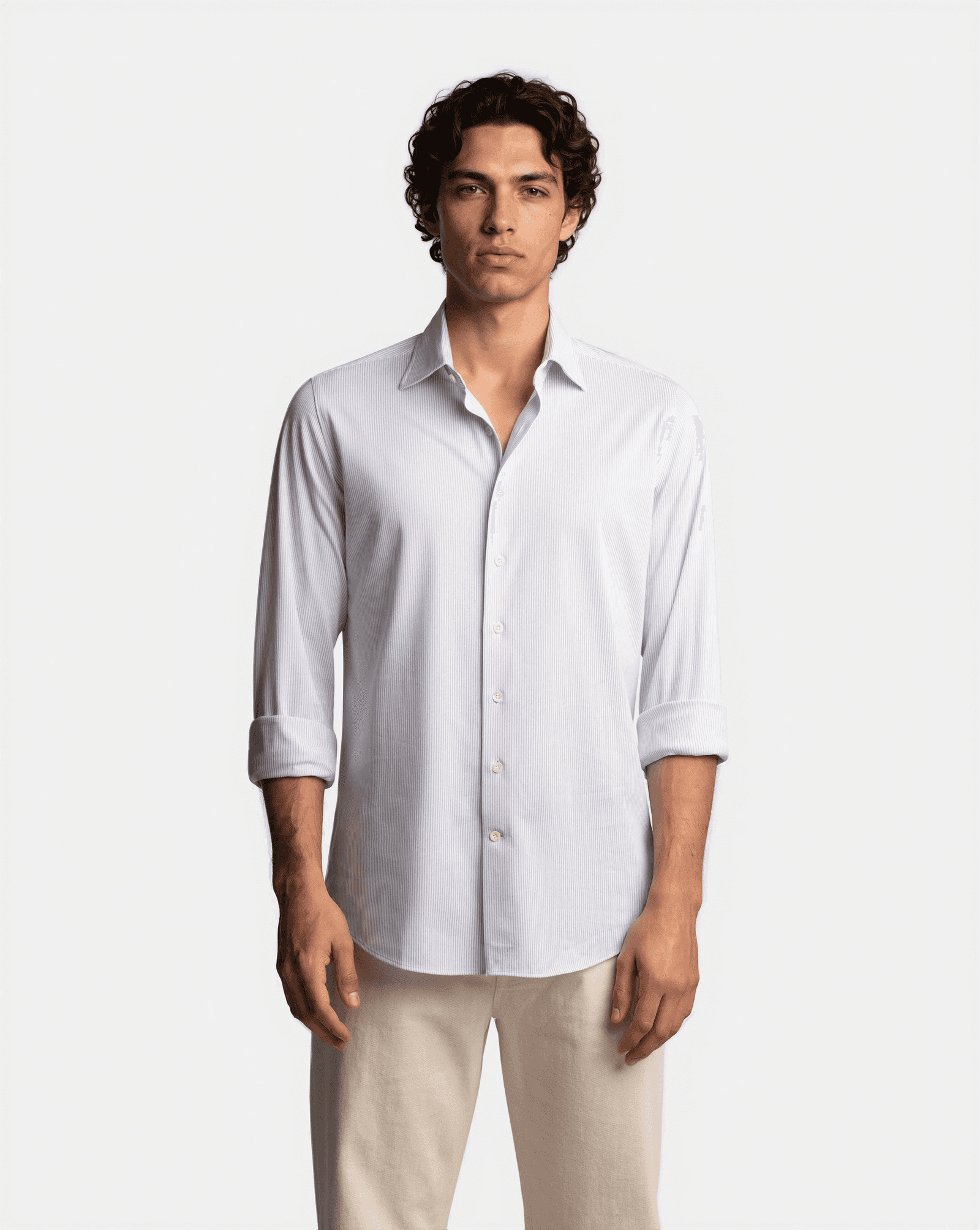 Jersey Small Striped Shirt Blue