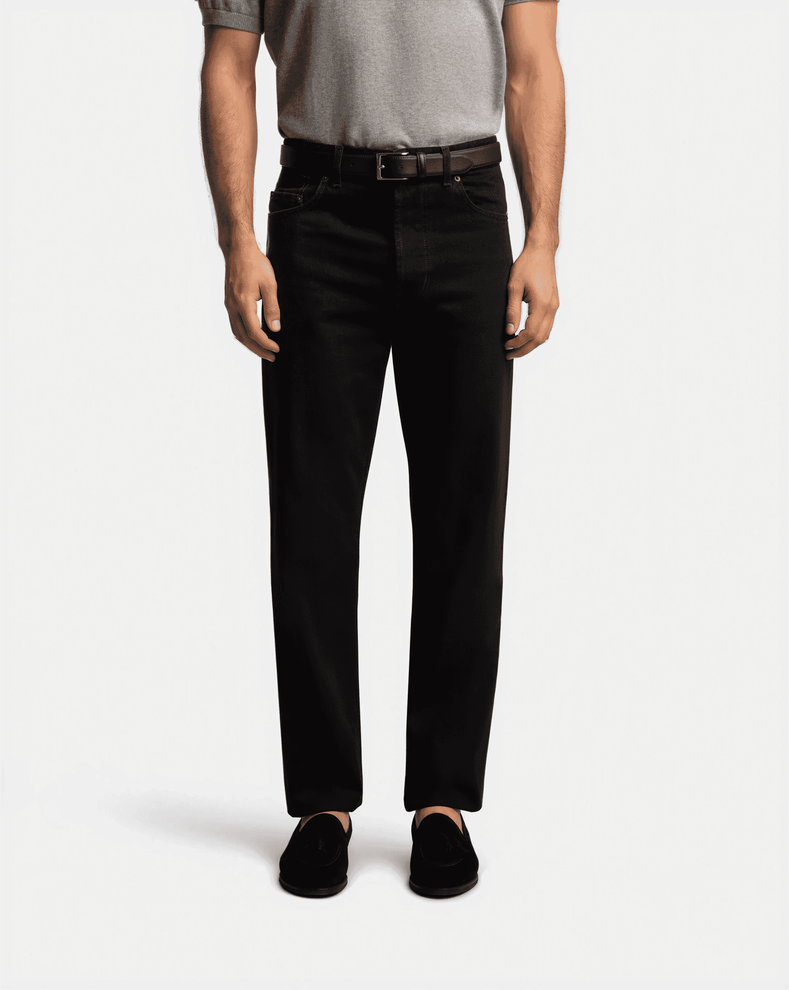 Regular Fit Denim Trouser Black
