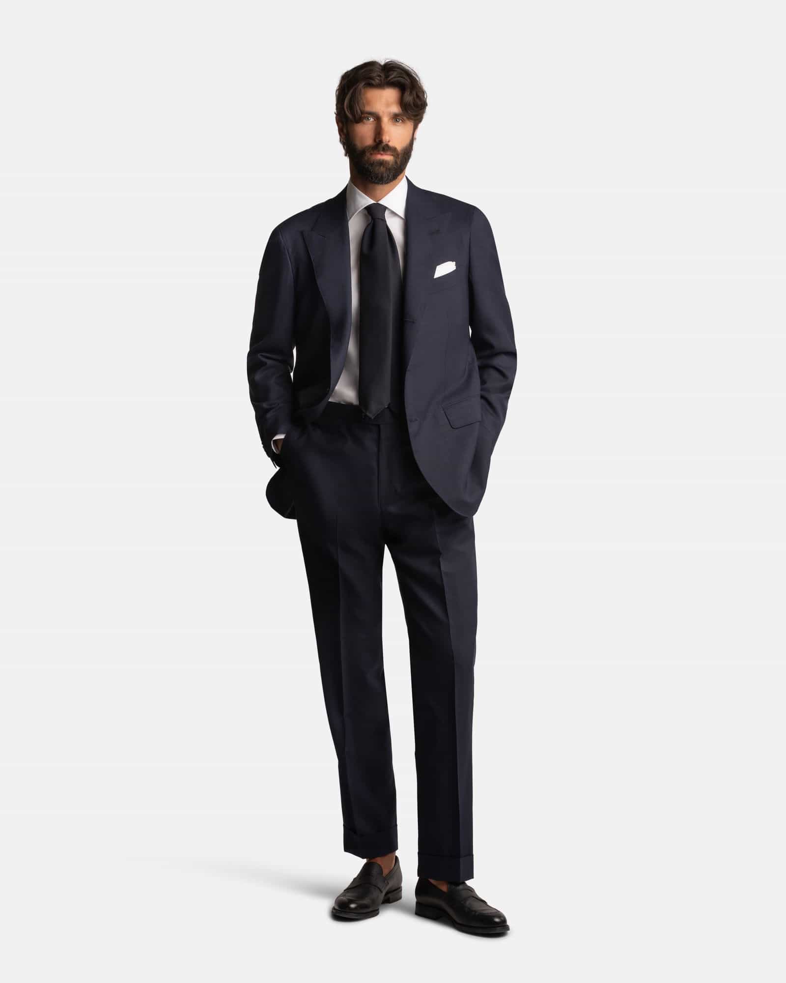 Mod 2 Wool Linen Silk Suit Navy