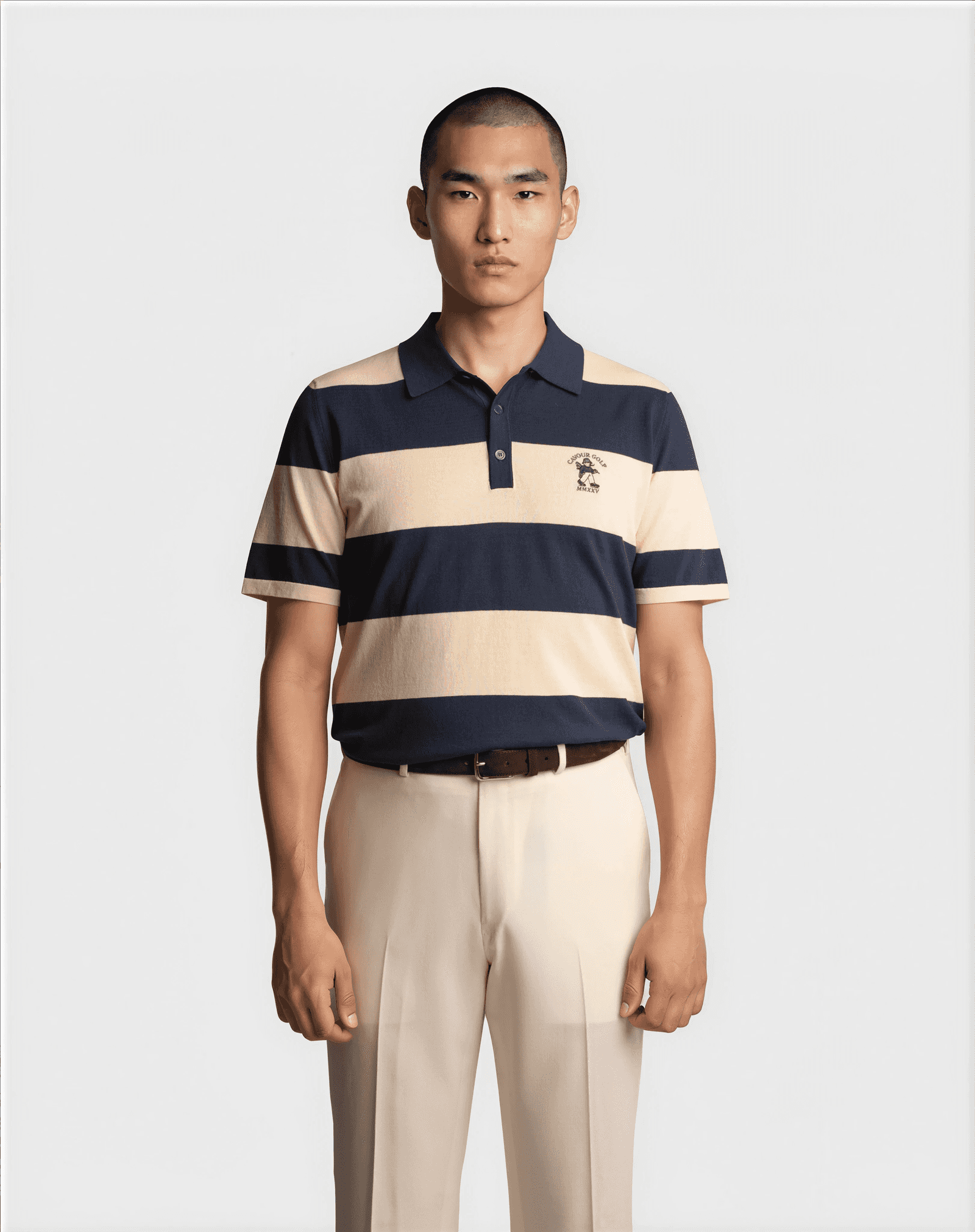 Ryder Cup Striped Polo Navy
