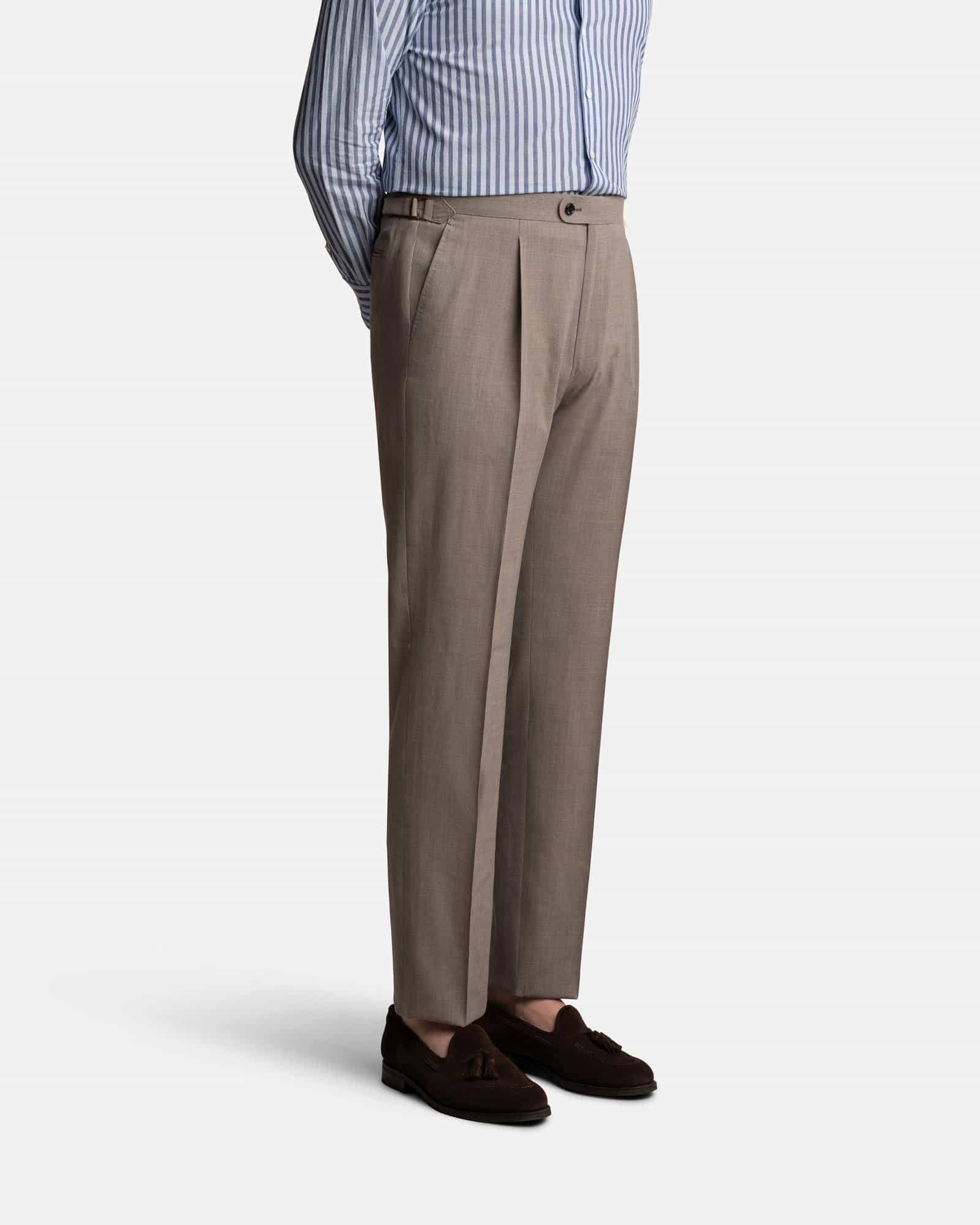 Mod 2 Single Pleat Hightwist Trouser Taupe