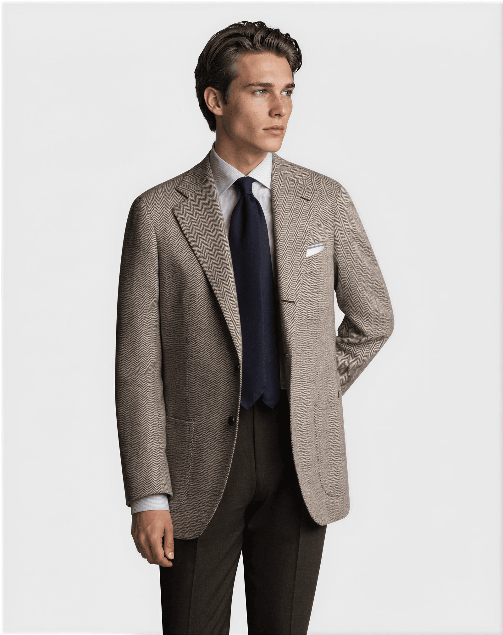 Mod 2 British Summer Herringbone Jacket Grey