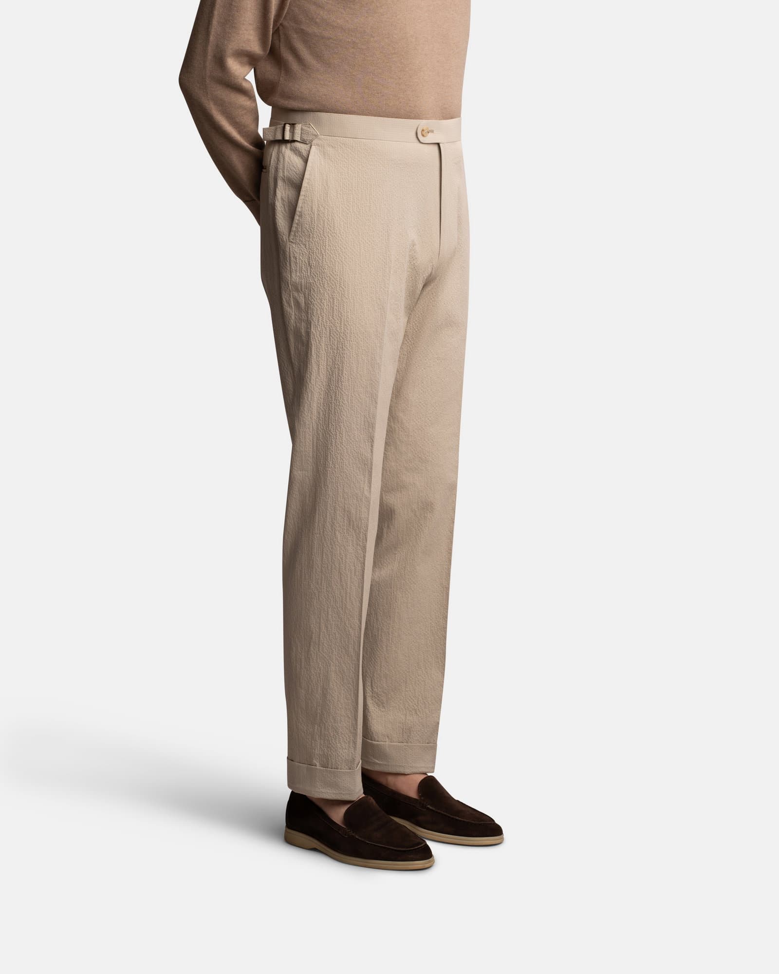 Mod 2 Seersucker Trouser Beige