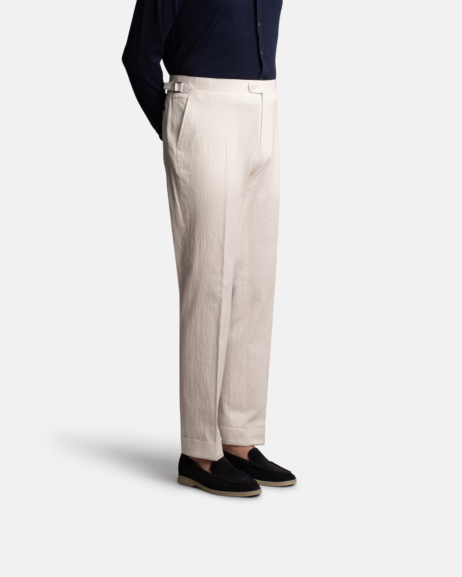 Mod 2 Seersucker Trouser White