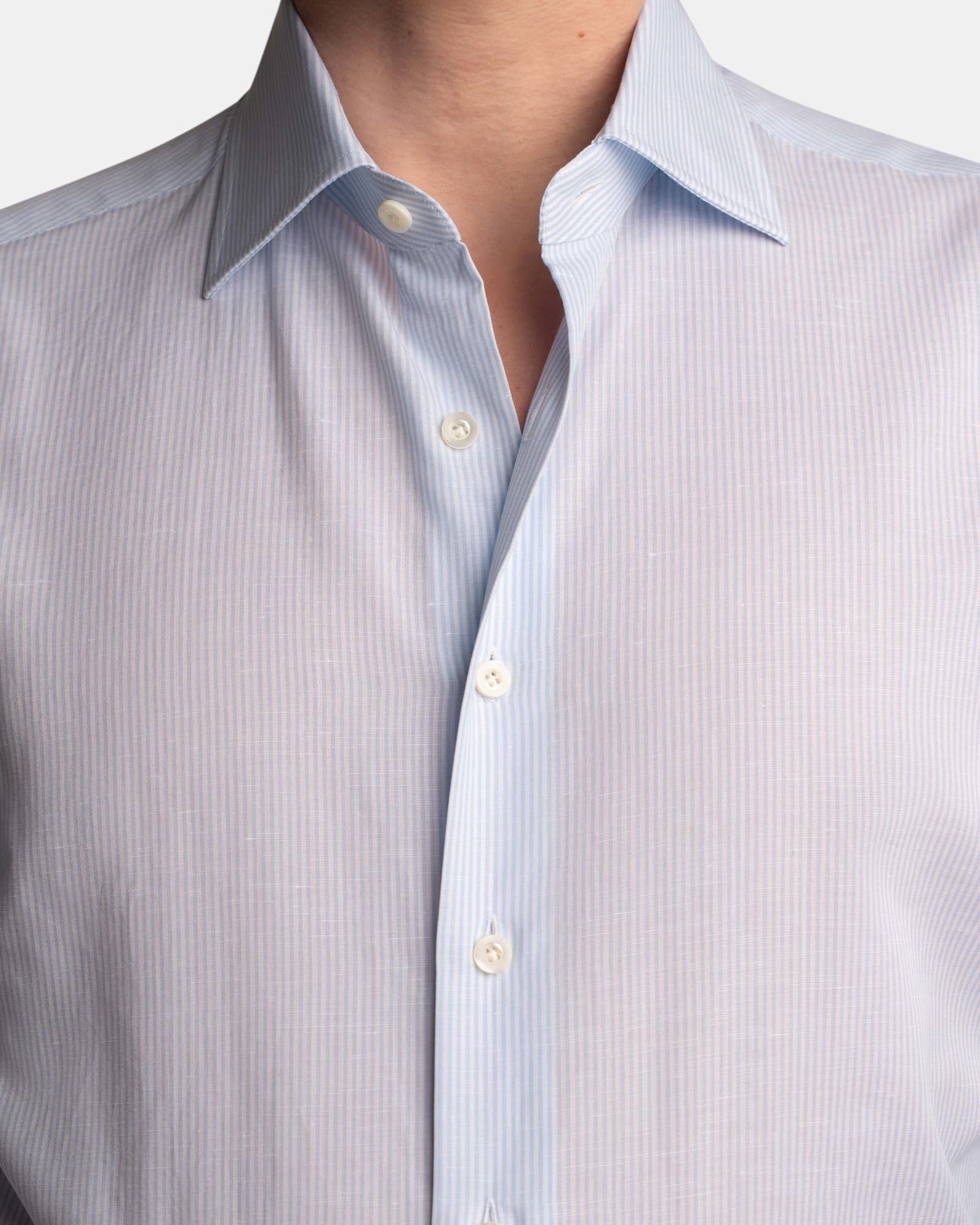 slim linen-cotton dress shirt 100% linen slim-fit shirt
