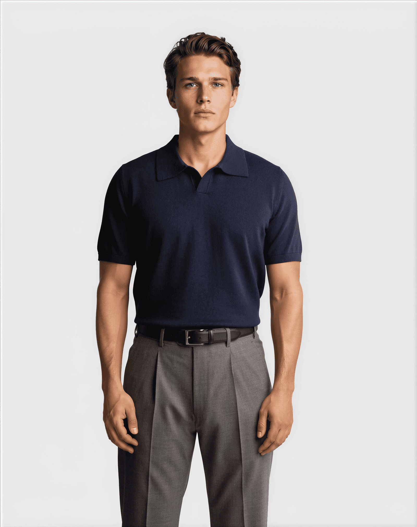 CashSilk Short Sleeve Polo Navy