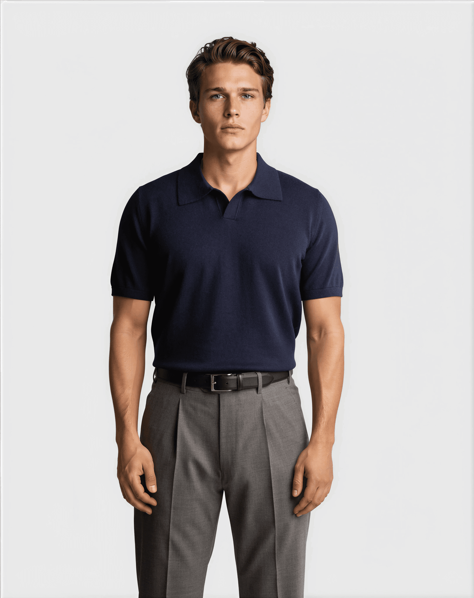 CashSilk Short Sleeve Polo Navy