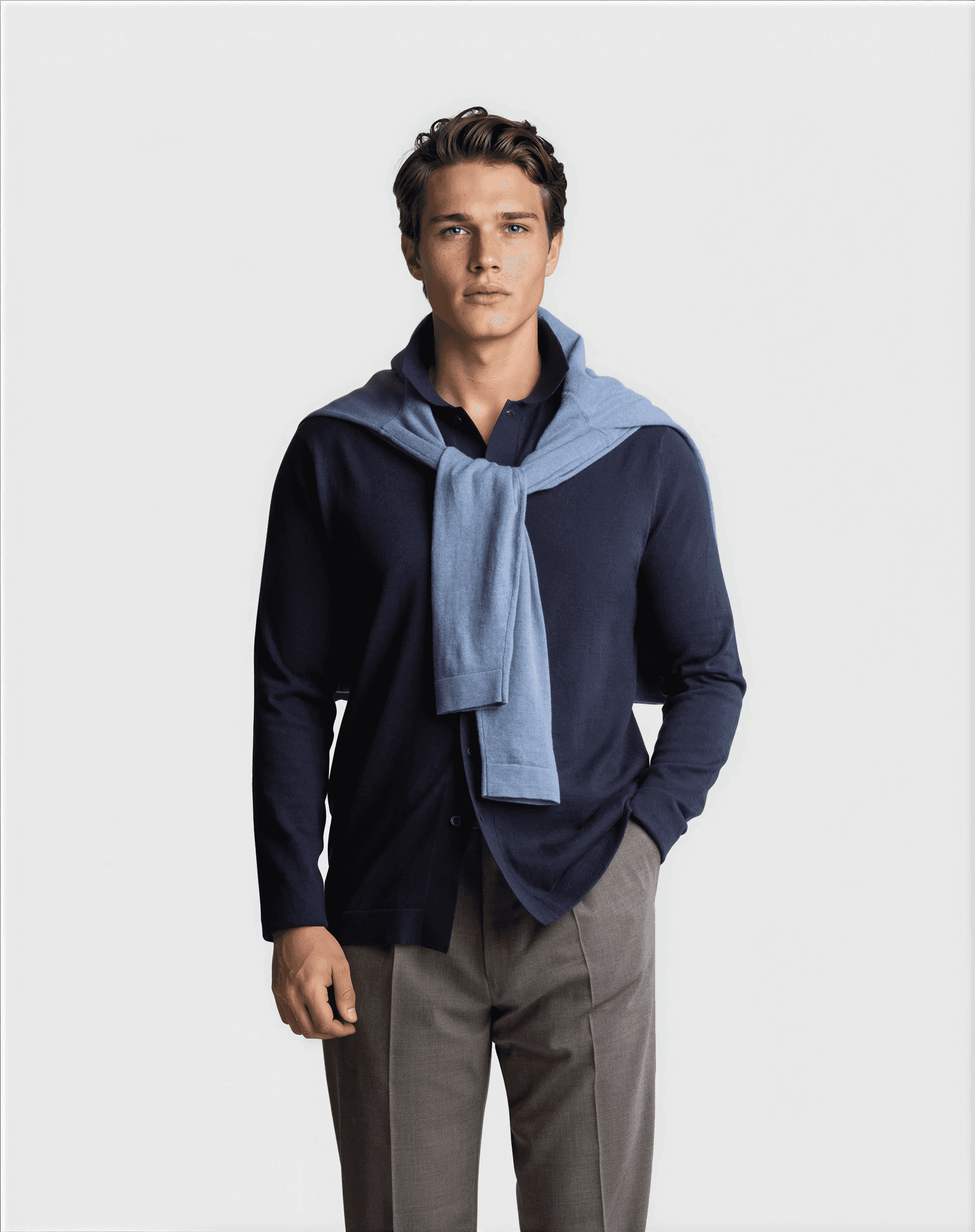 CashSilk Knitted Shirt Navy