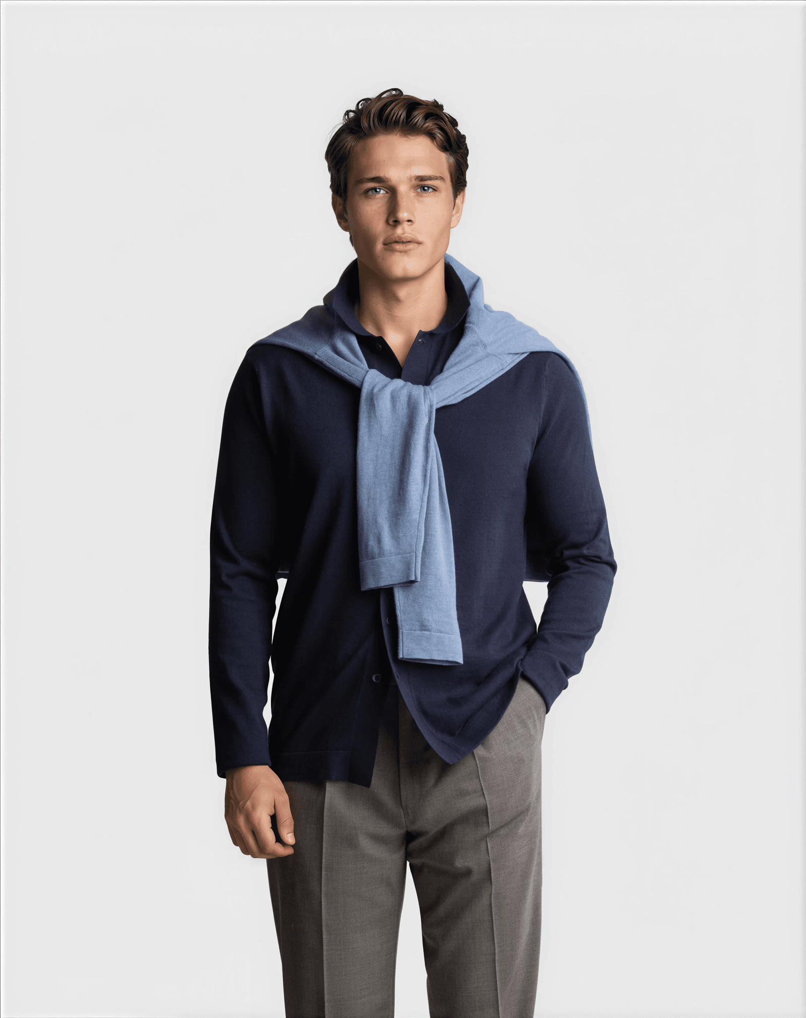 CashSilk Knitted Shirt Navy
