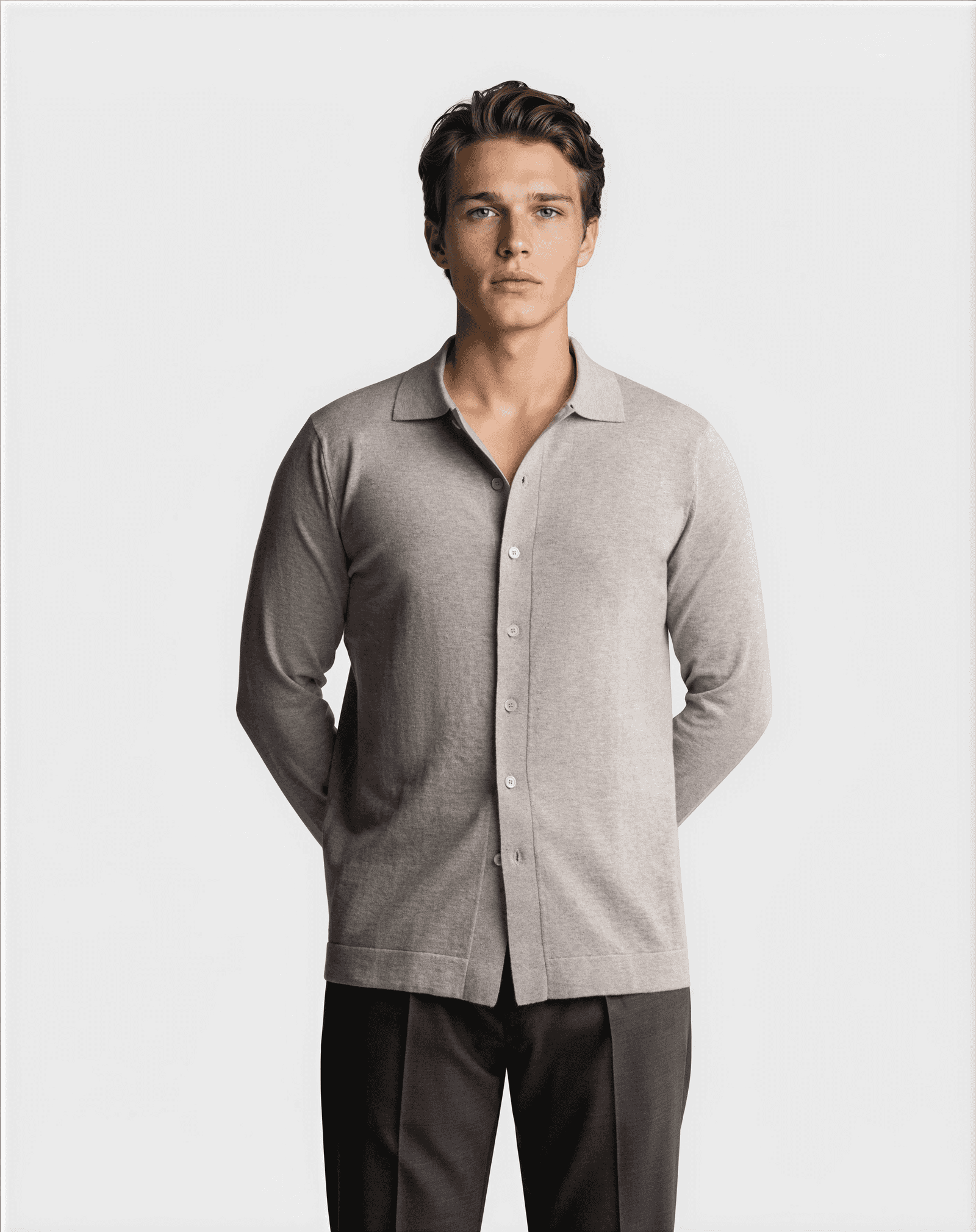 CashSilk Knitted Shirt Grey