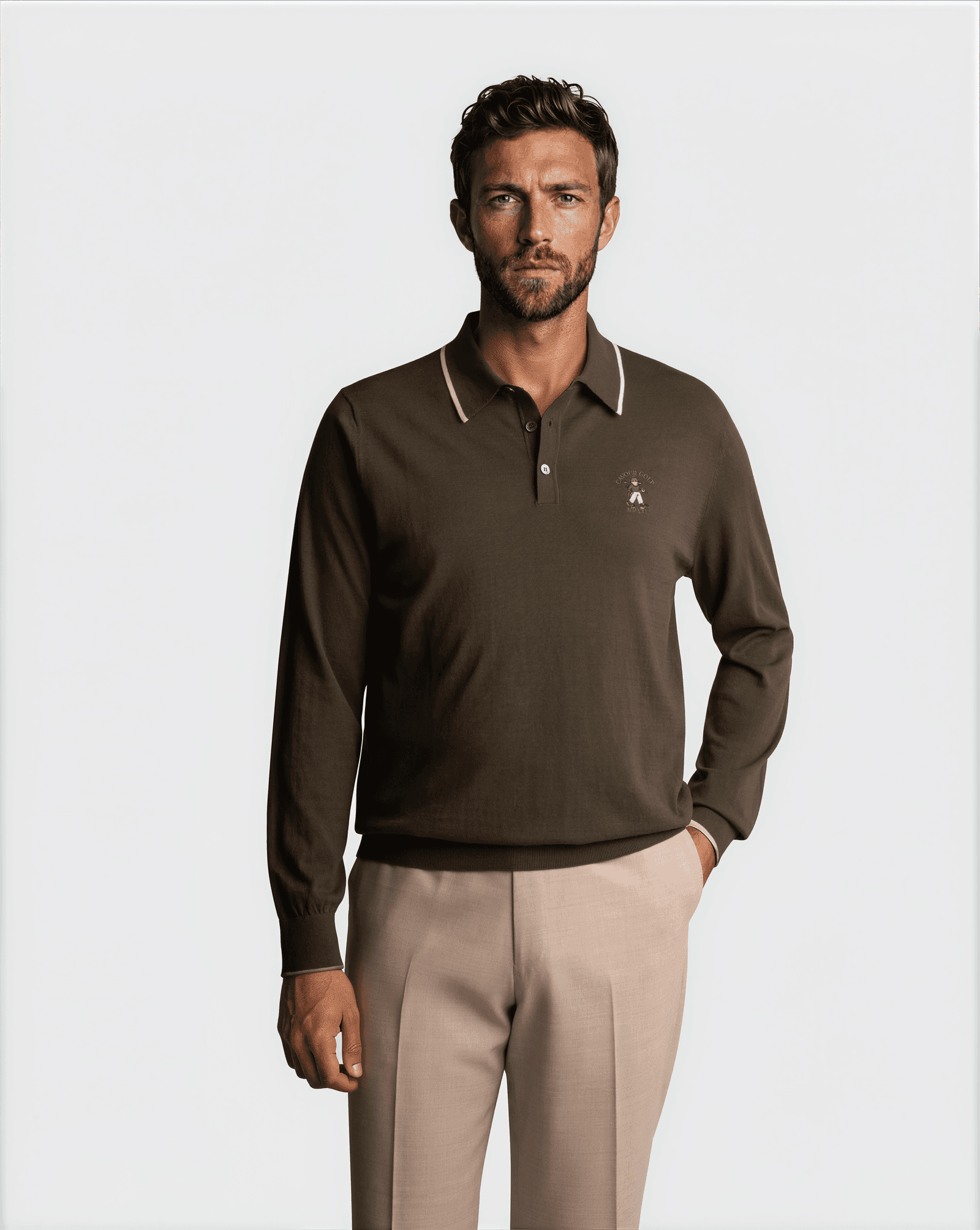Contrast Sport Polo Green