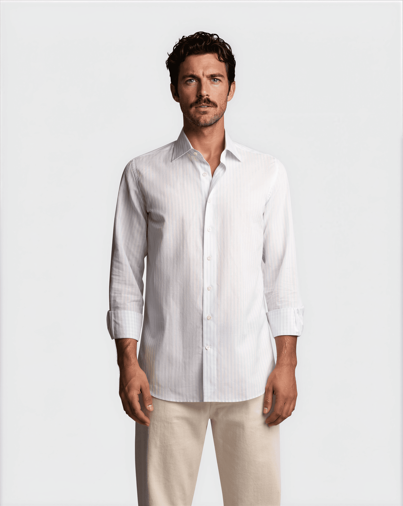 Premium Cotton Linen Shirt Blue