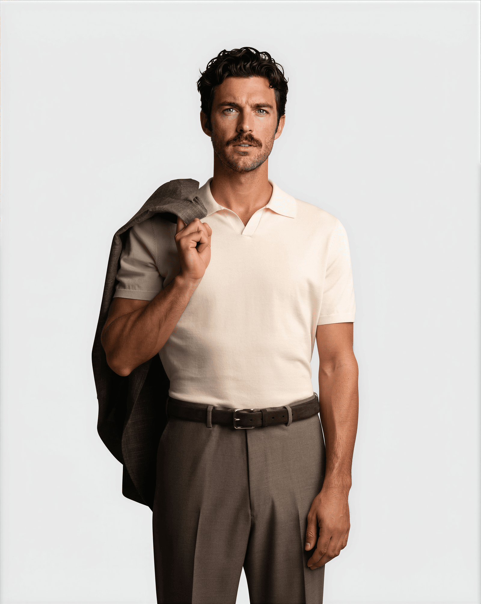 Cotton Silk Short Sleeve Polo White