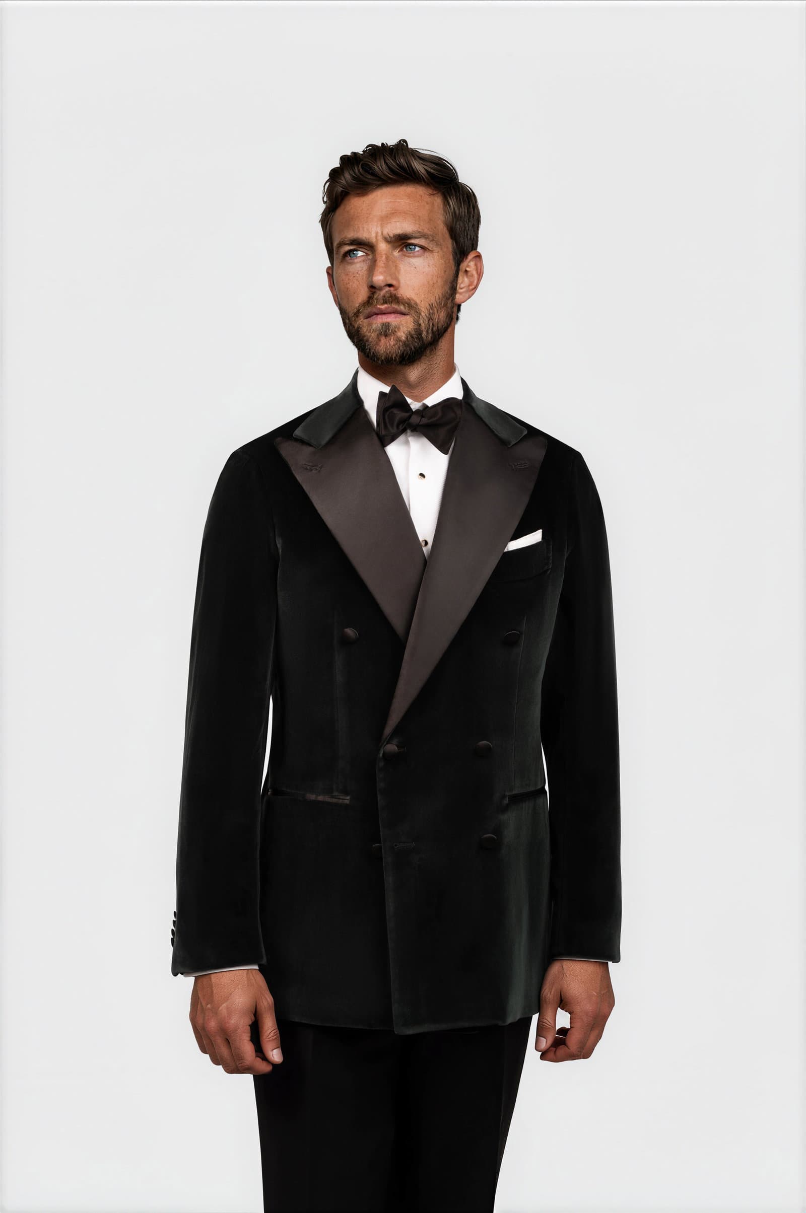 Mod 2 Double Breasted Velvet Jacket Green