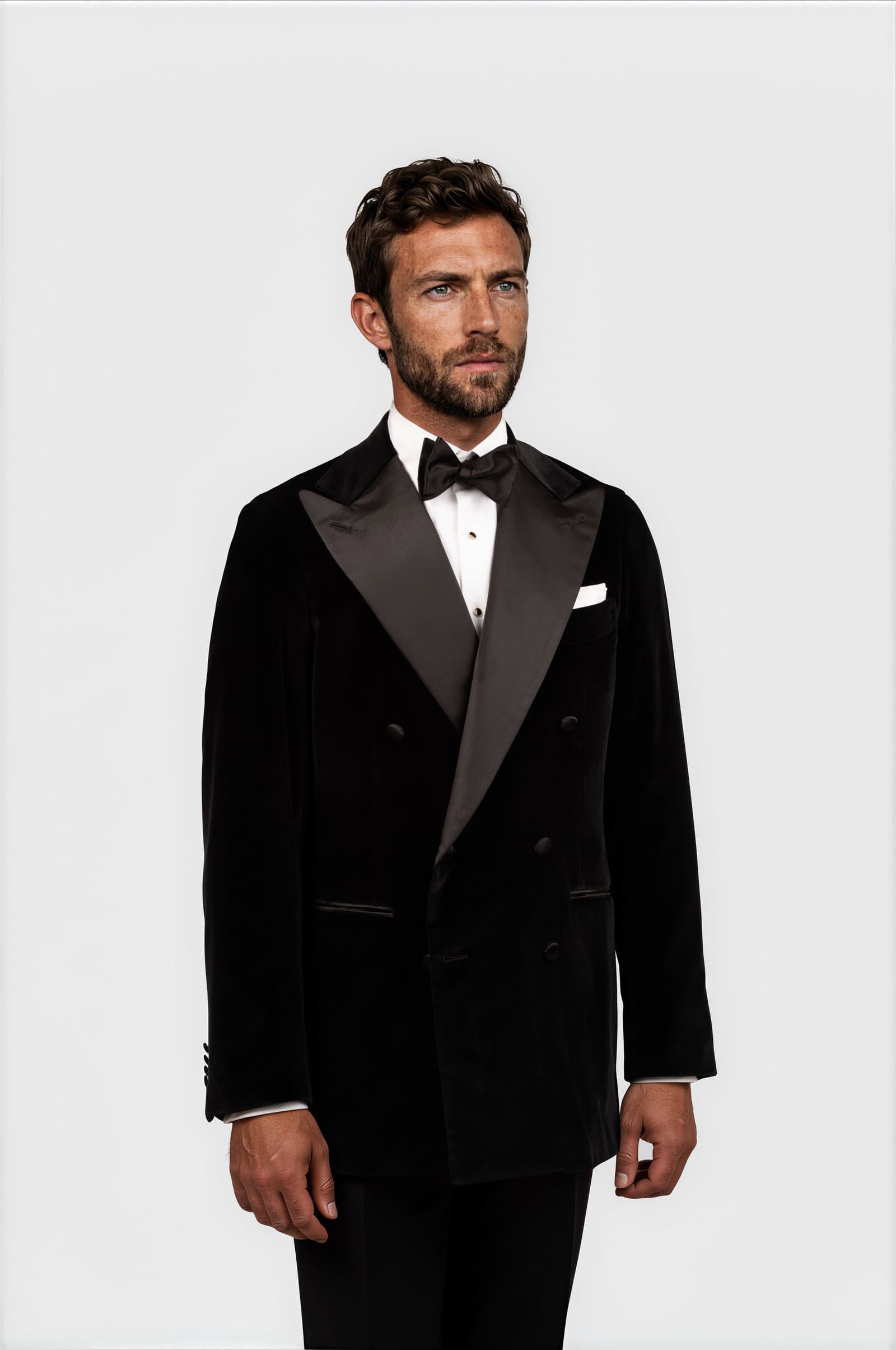 Mod 2 Double Breasted Velvet Jacket Black