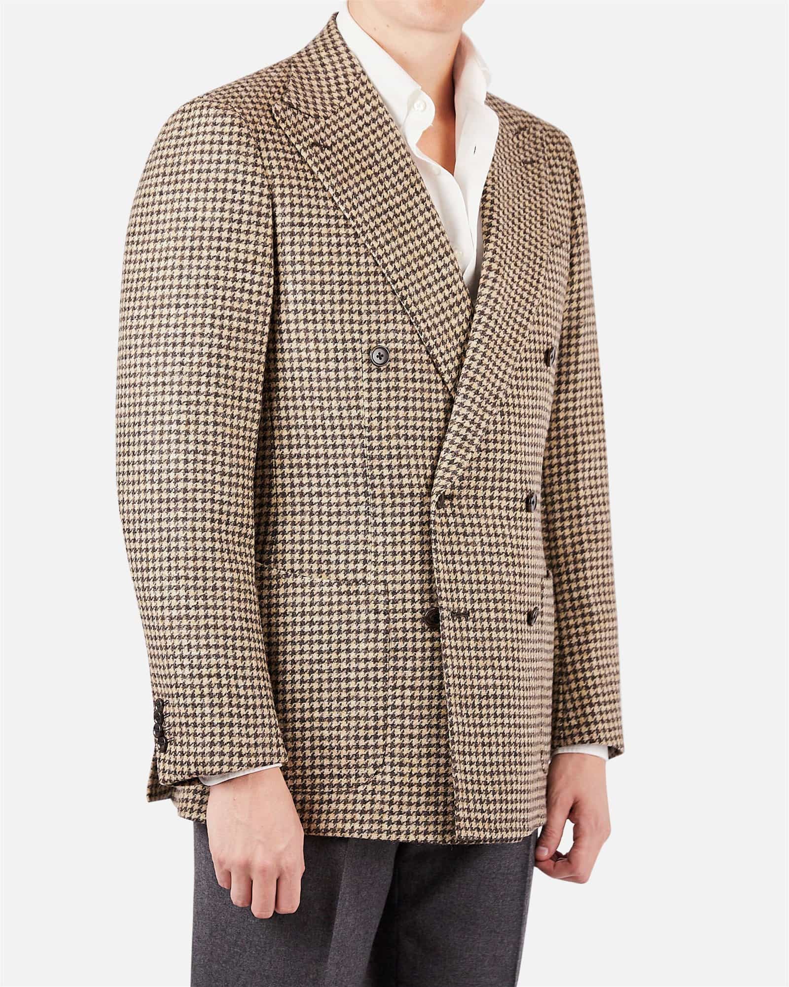 Mod 2 Double Breasted Tweed Jacket Brown