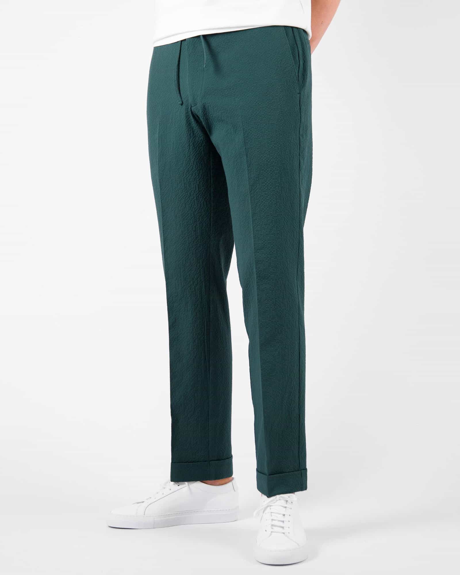 Mod 2 Seersucker Drawstring Trouser Green