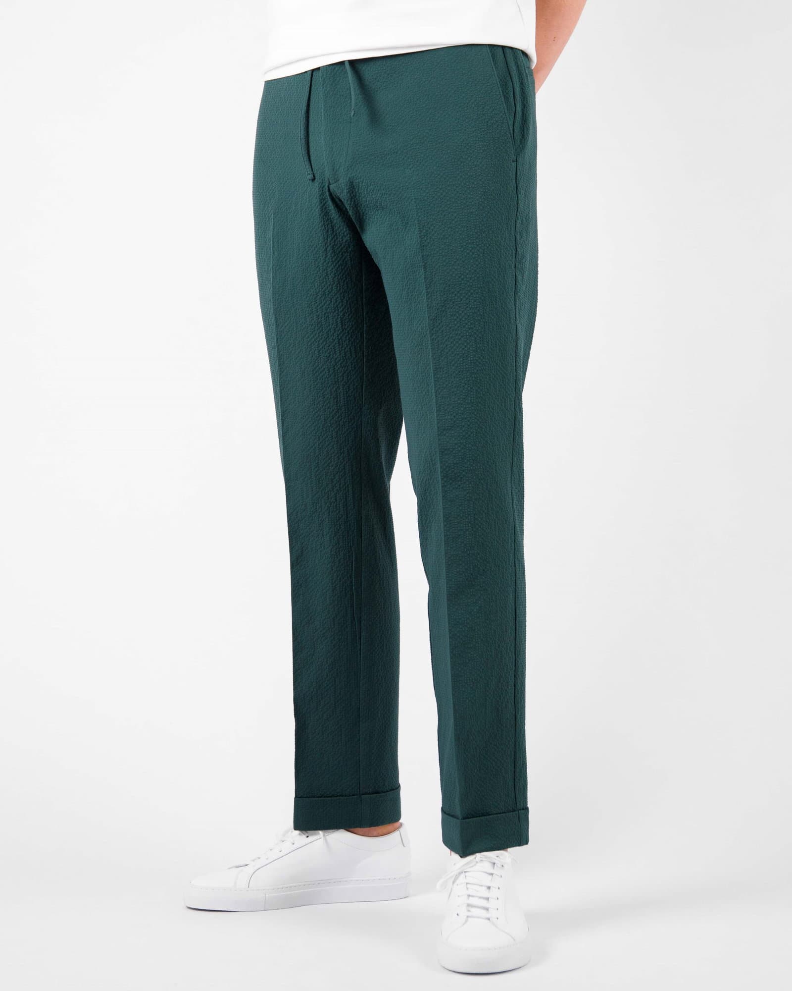 Mod 2 Seersucker Drawstring Trouser Green