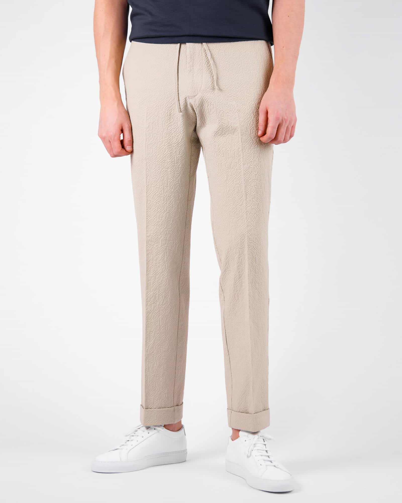 Mod 2 Seersucker Drawstring Trouser Sand