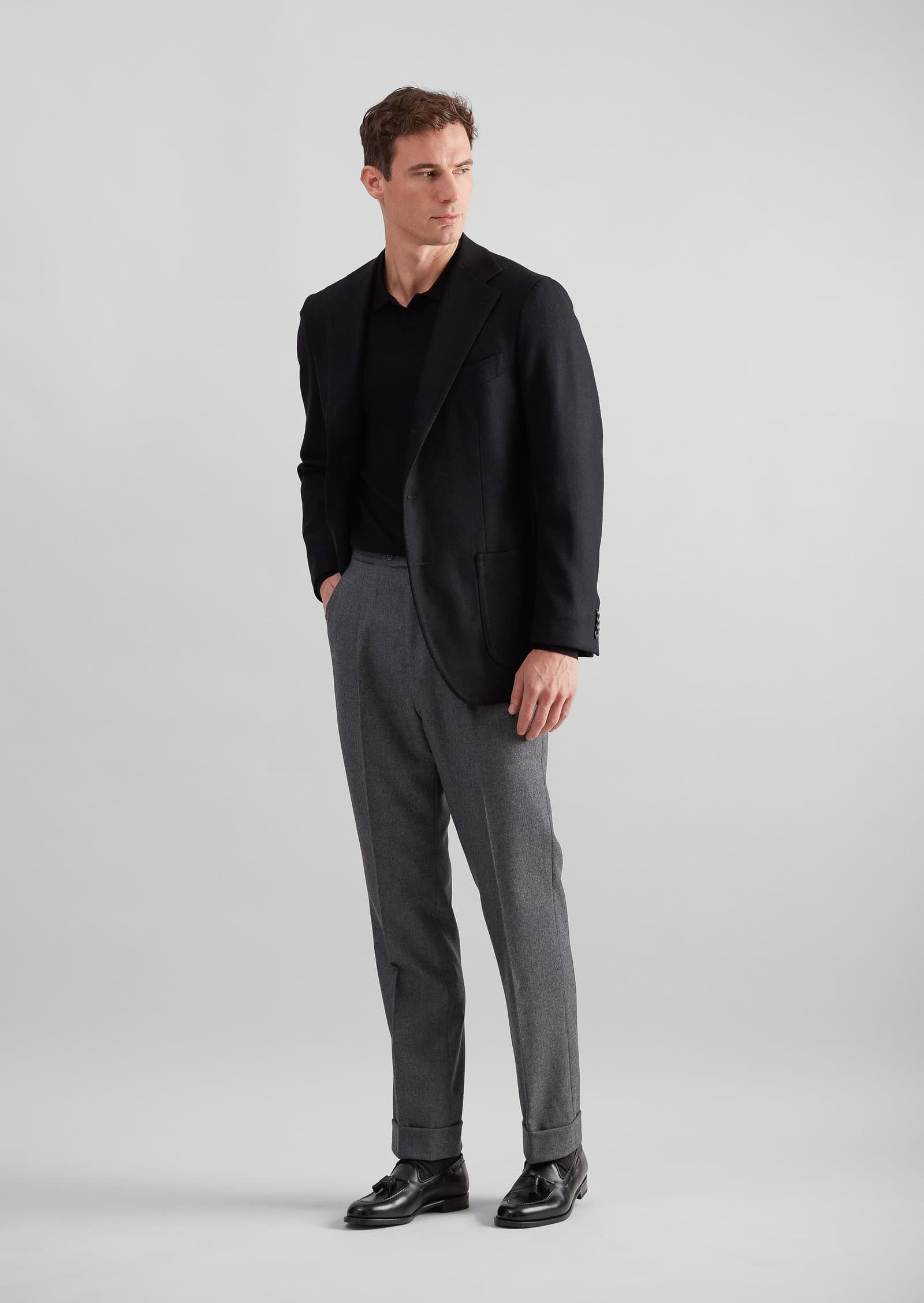 Mod 3 British Flannel Trouser - High Rise Grey