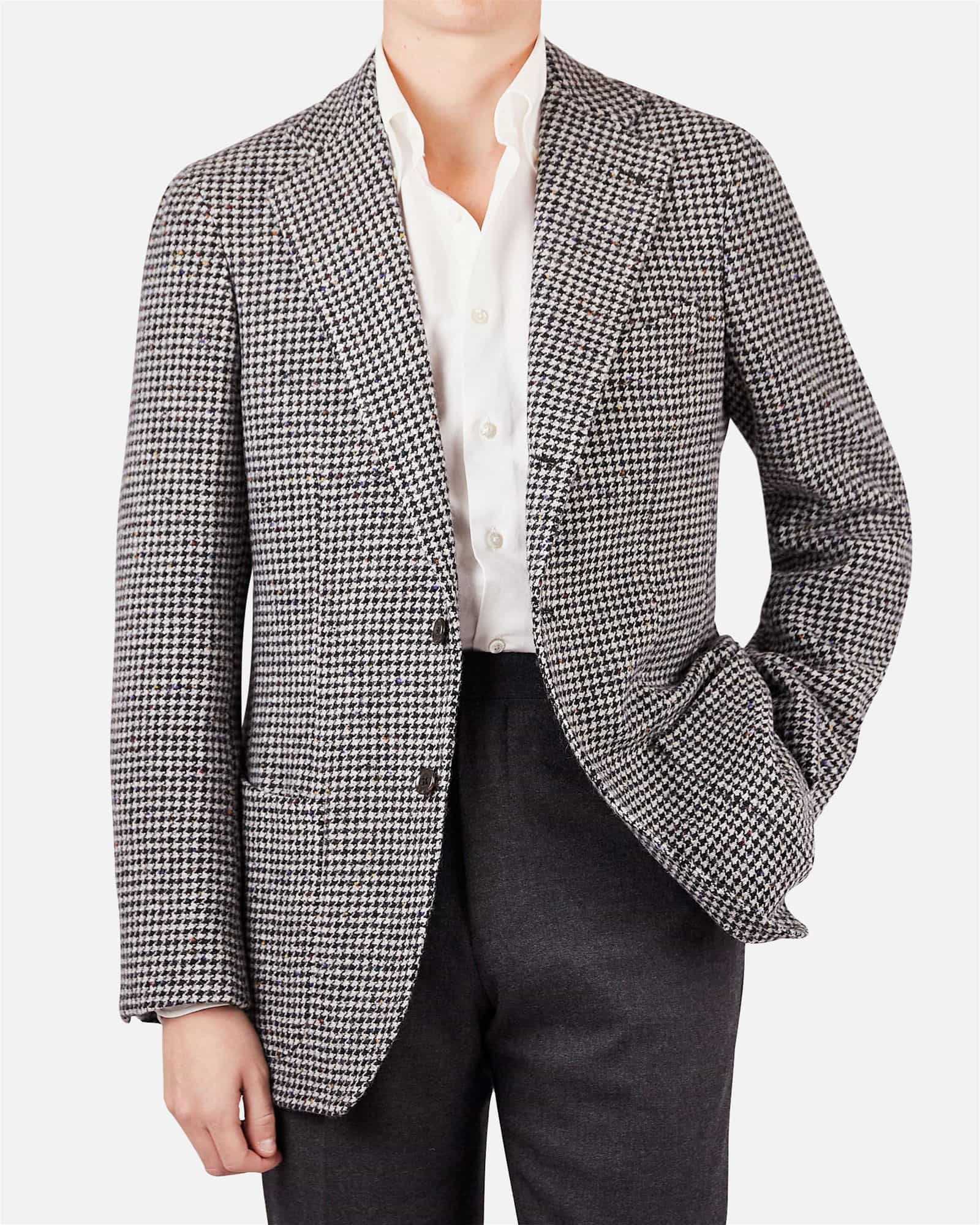 Mod 2 Tweed Houndstooth Jacket Black