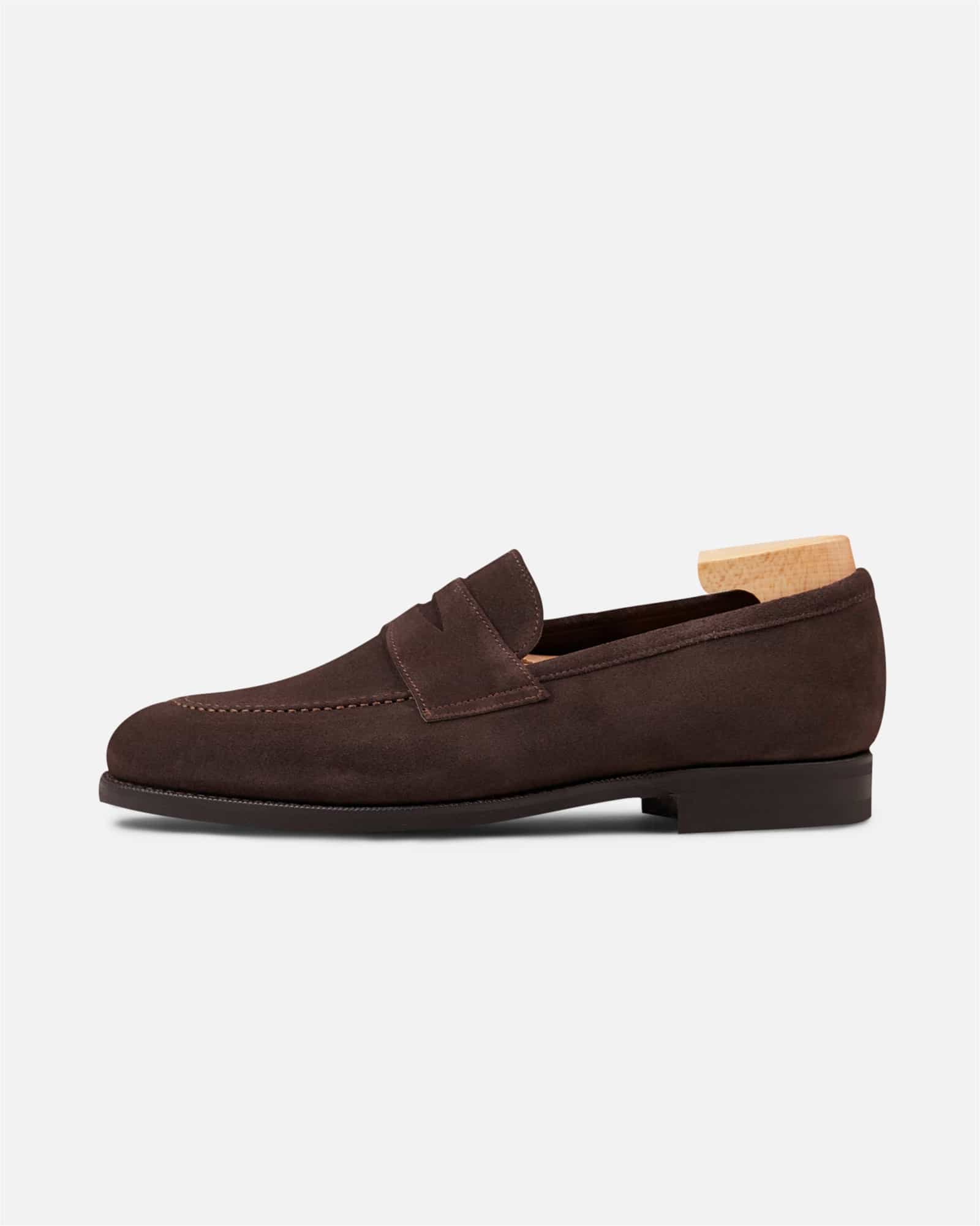 Penny Loafer Suede Rubber Sole Dark Brown