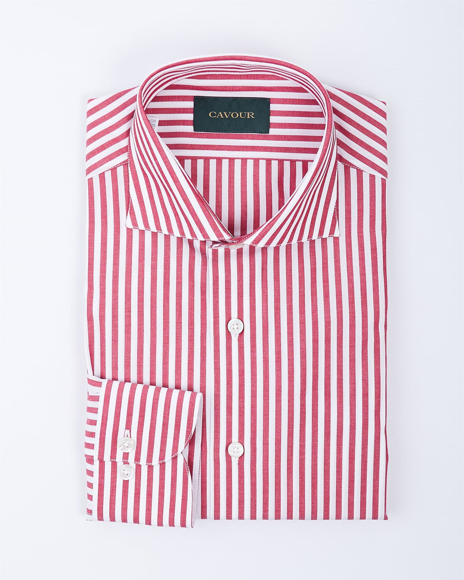 Popline Wide Striped Shirt Red