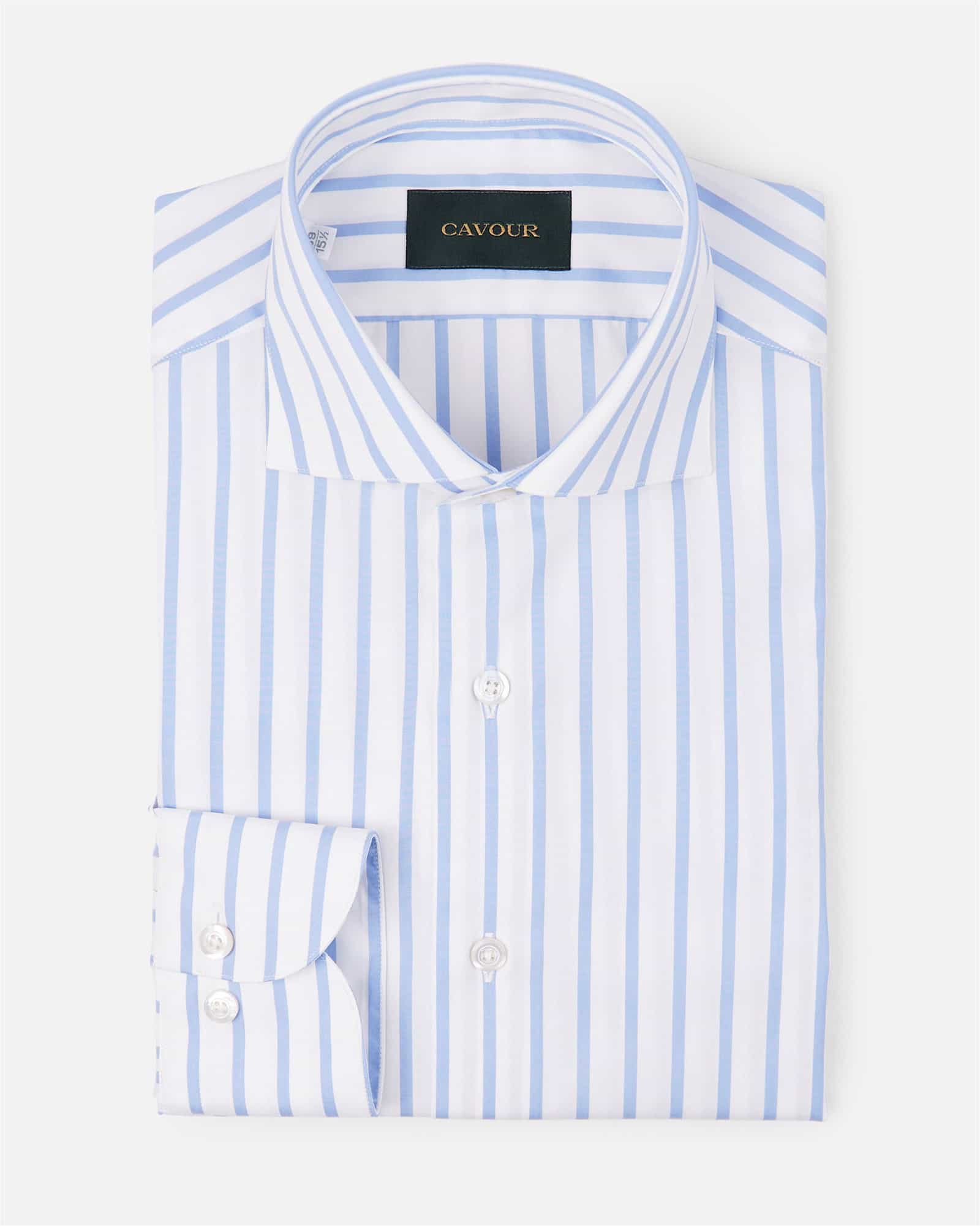 Popline Reverse Stripe Shirt Light Blue