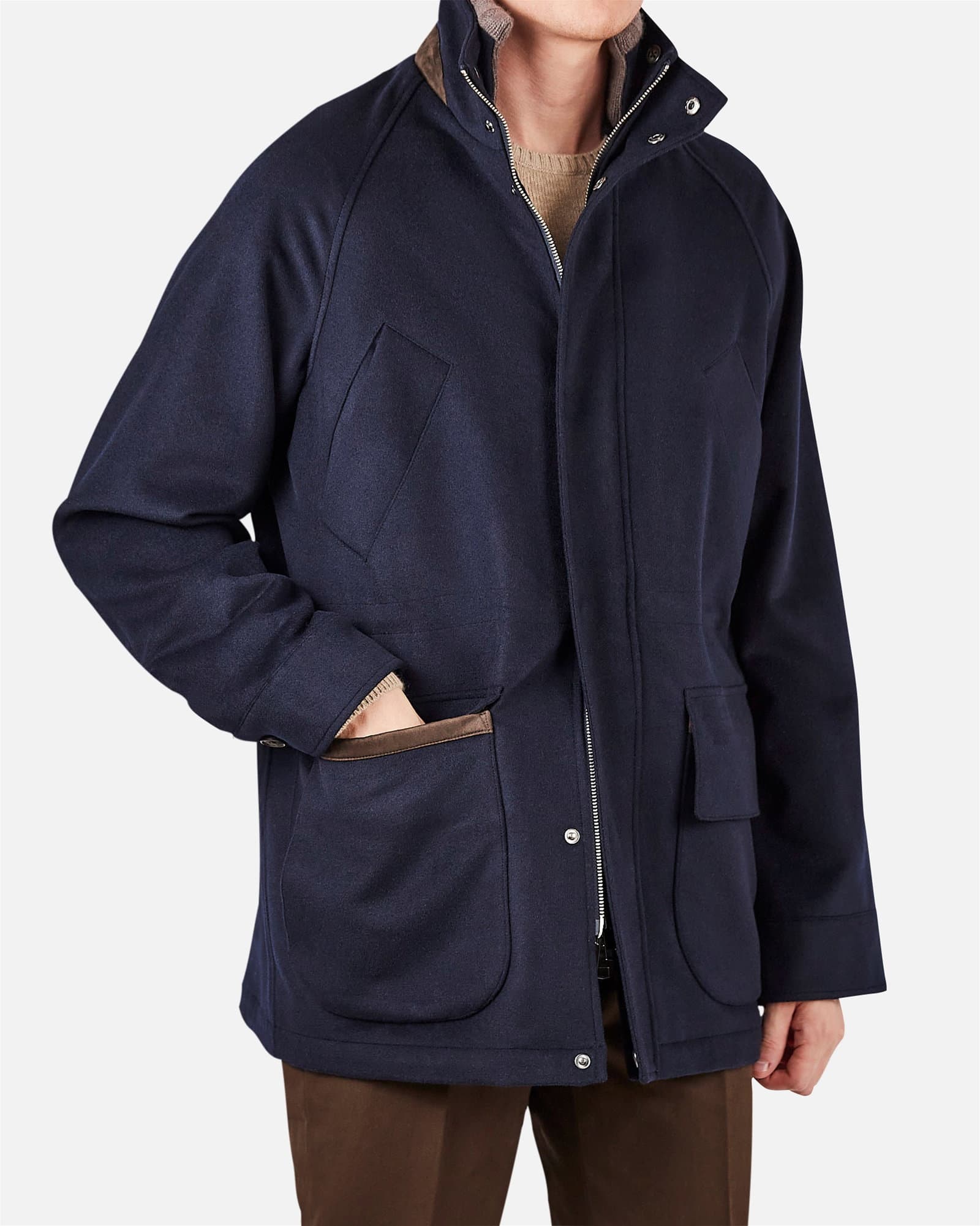 Raglan City Jacket Wool Navy